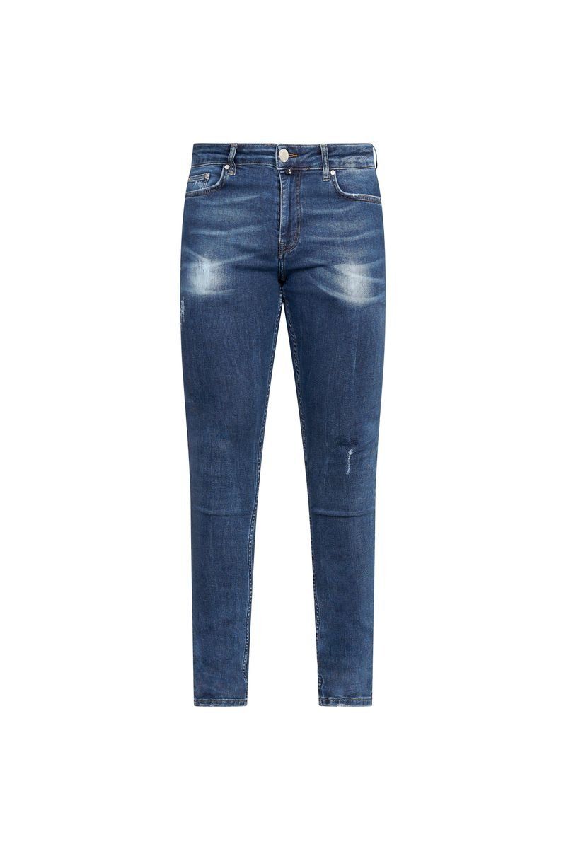 Dark Blue Washed Skinny Jeans