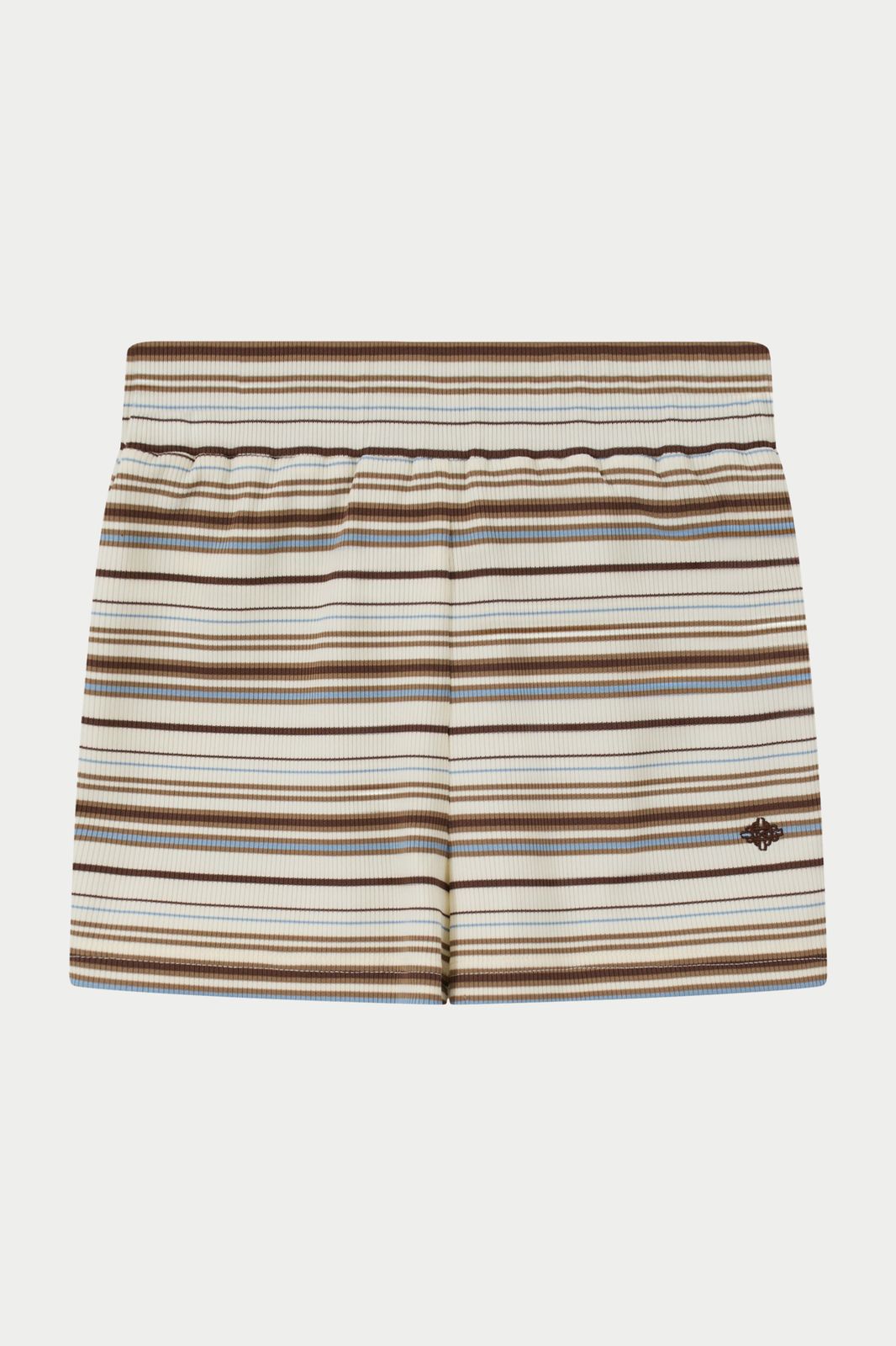 STRIPE MINI SHORTS - BEIGE