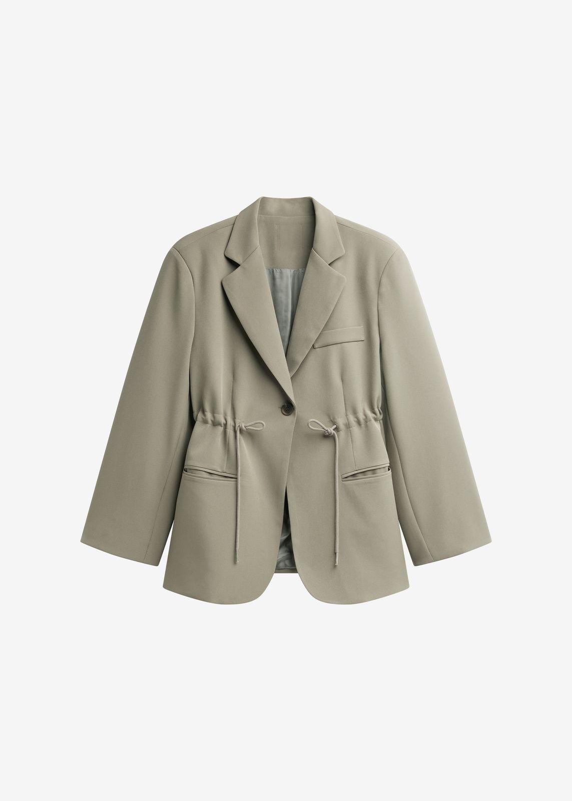 Sesma Drawstring Blazer - Pale Olive