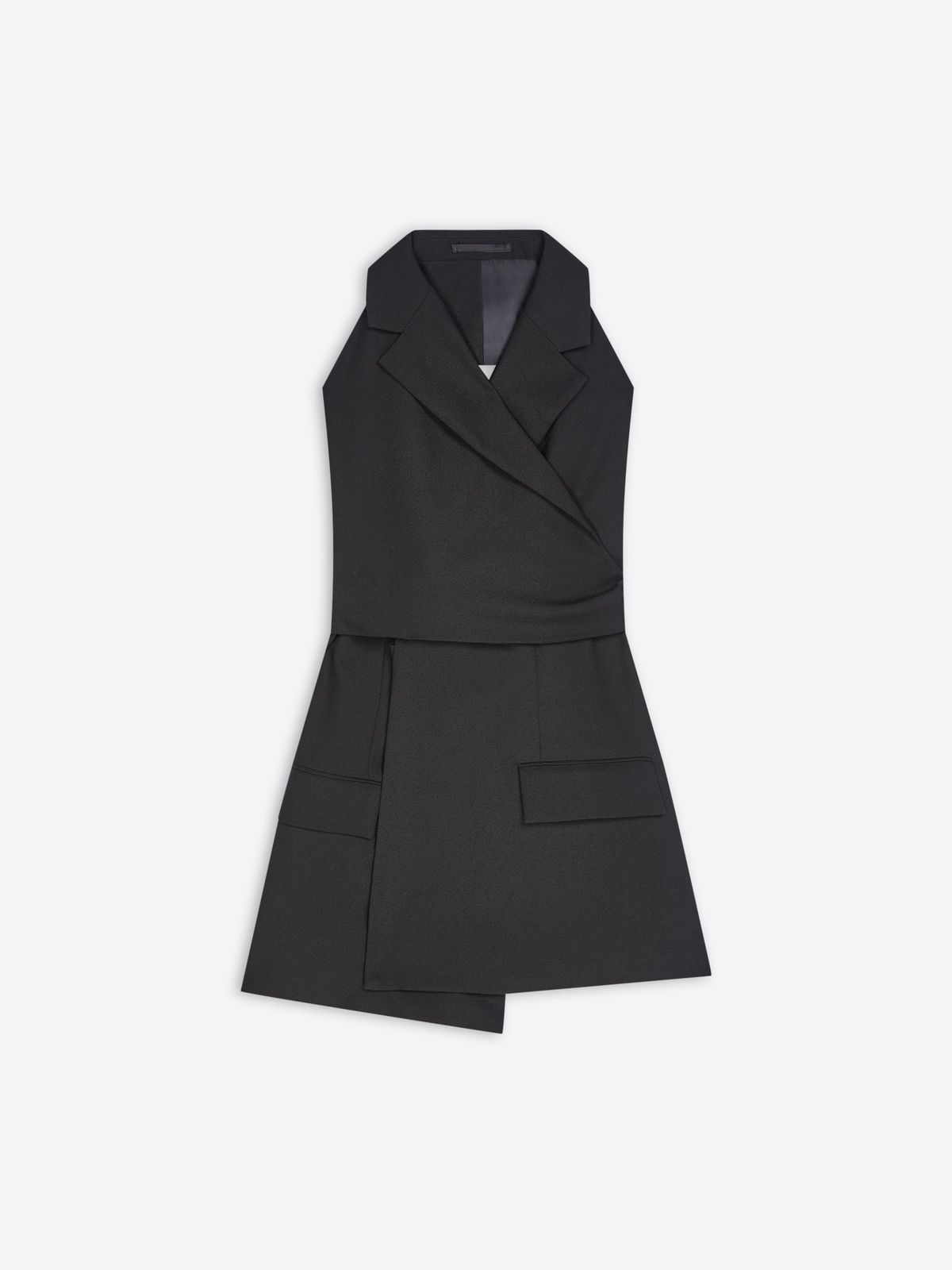 Backless wool twill top