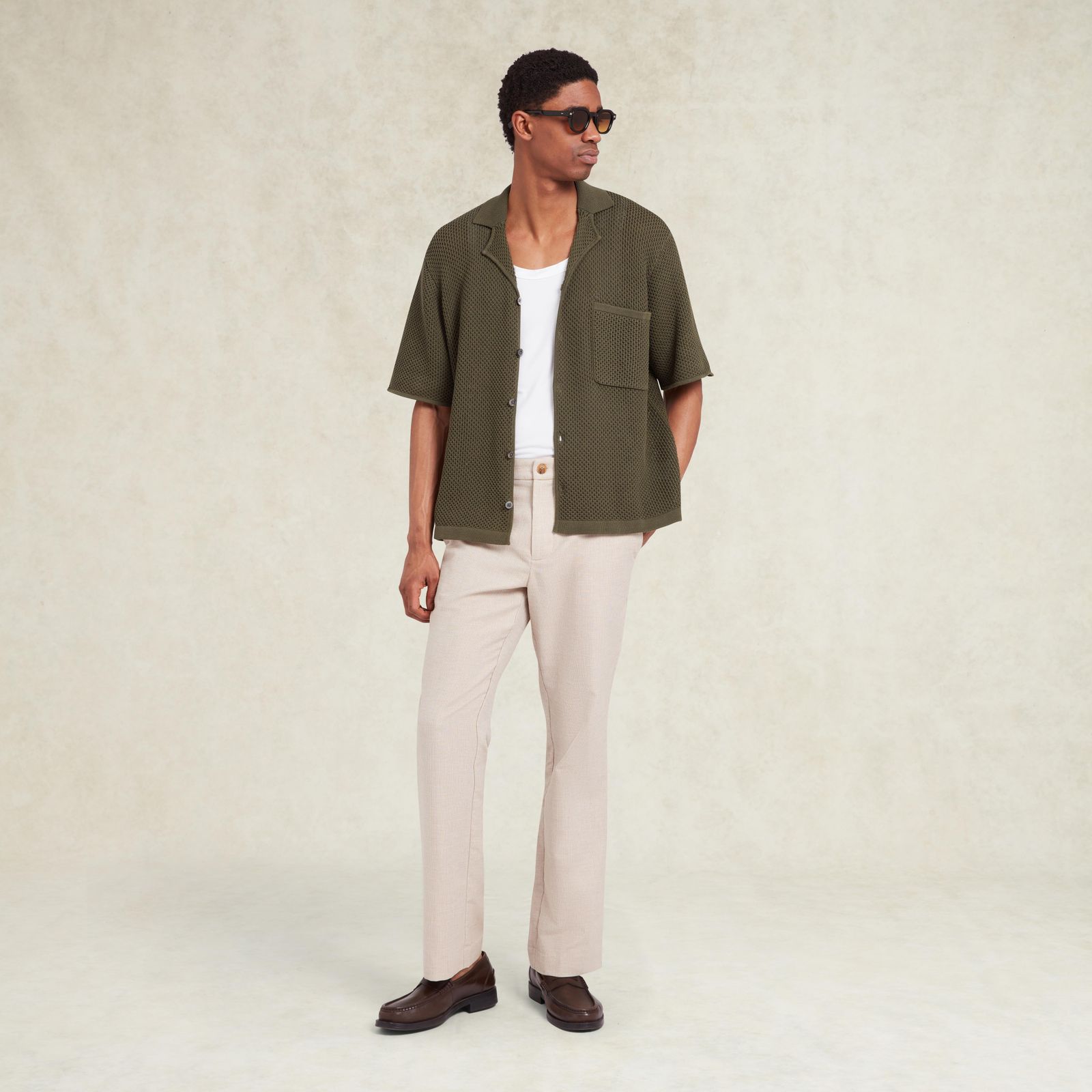 Largo Cotton Blend Trouser - Beige