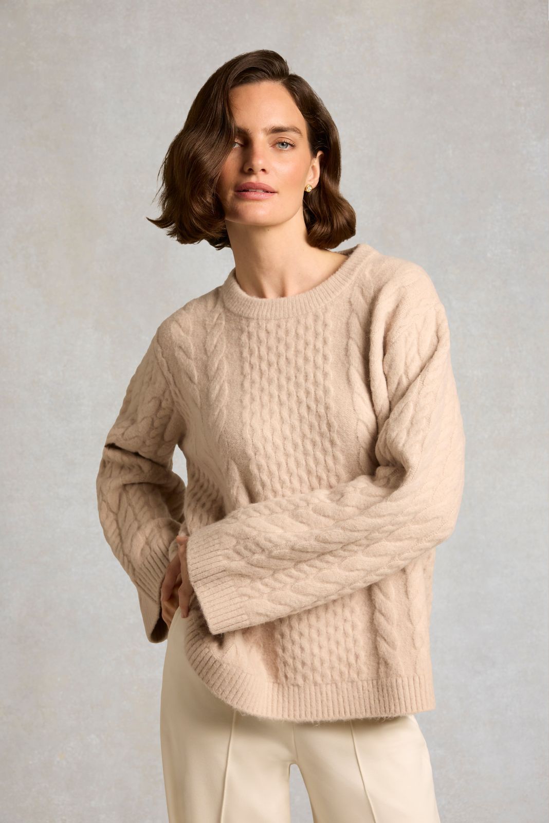 Beckley Crew Neck Knit (Palest Pink)