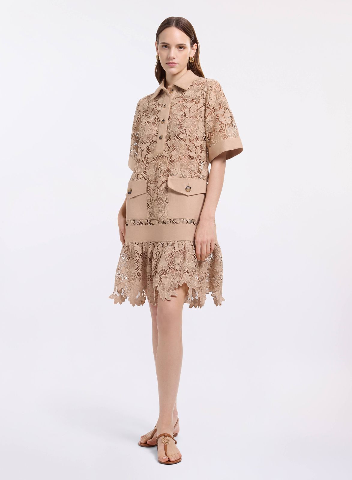 Macramé & Drill Short Dress