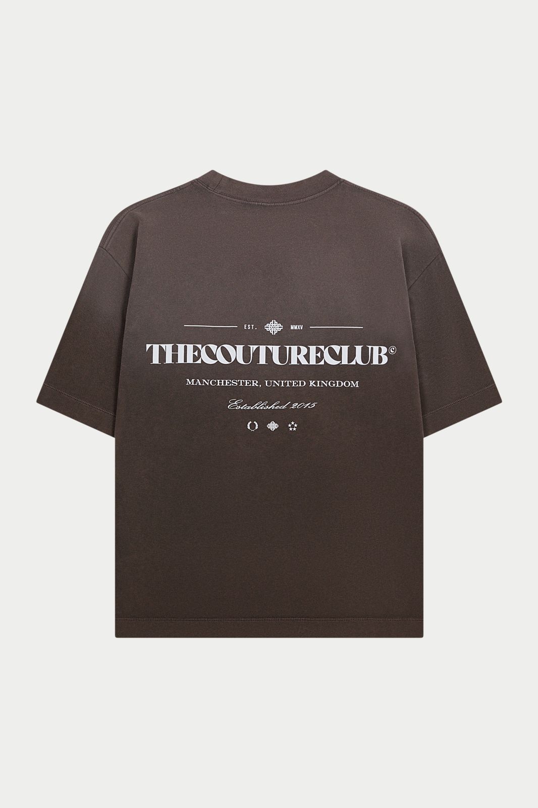 SPRAY WASH COPYRIGHT MULTI GRAPHIC T-SHIRT - BROWN