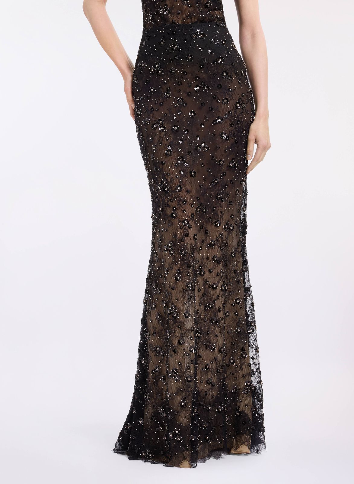 Lace Embroidered Long Skirt