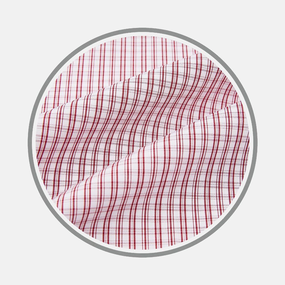 Red Micro Check Fabric