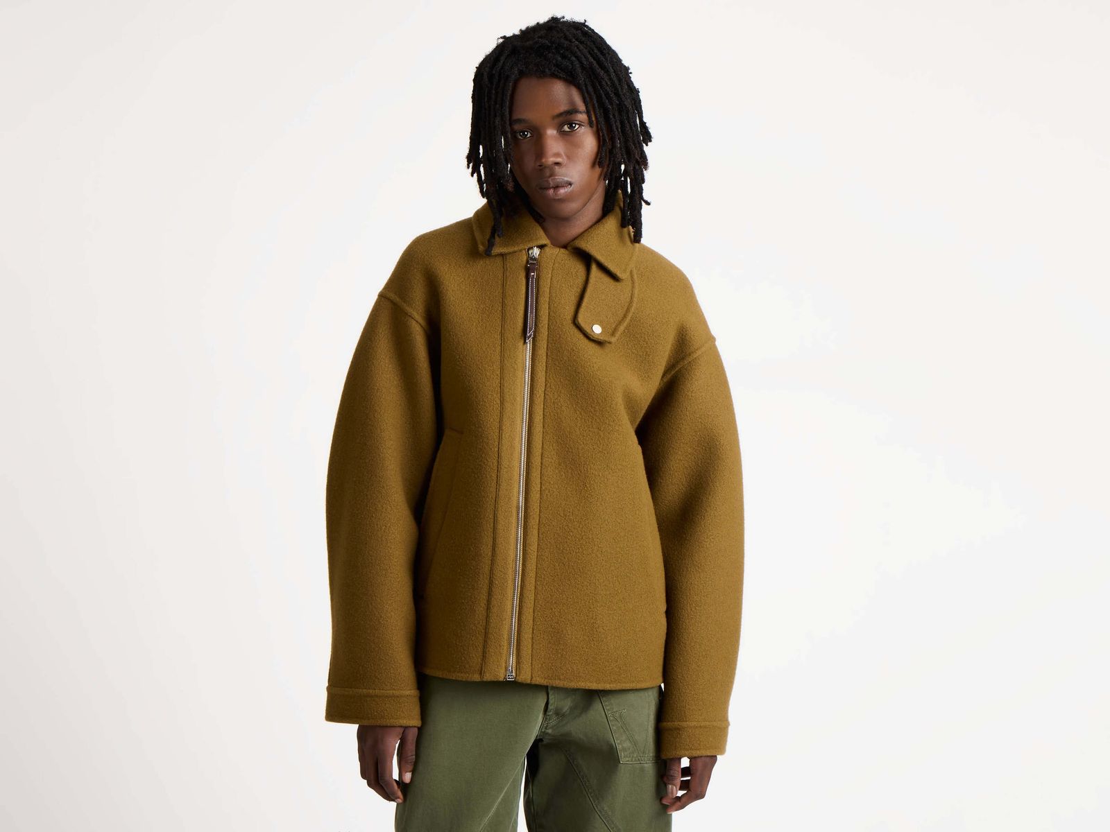 MENS DOUBLE FACED FIREMAN JACKET IN TOBACCO BROWN