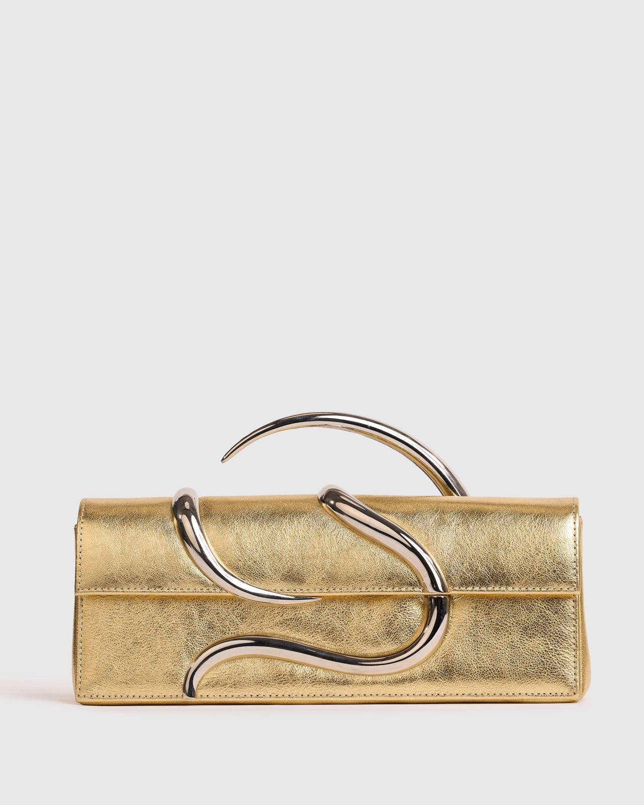 Gold Aura Baguette Clutch