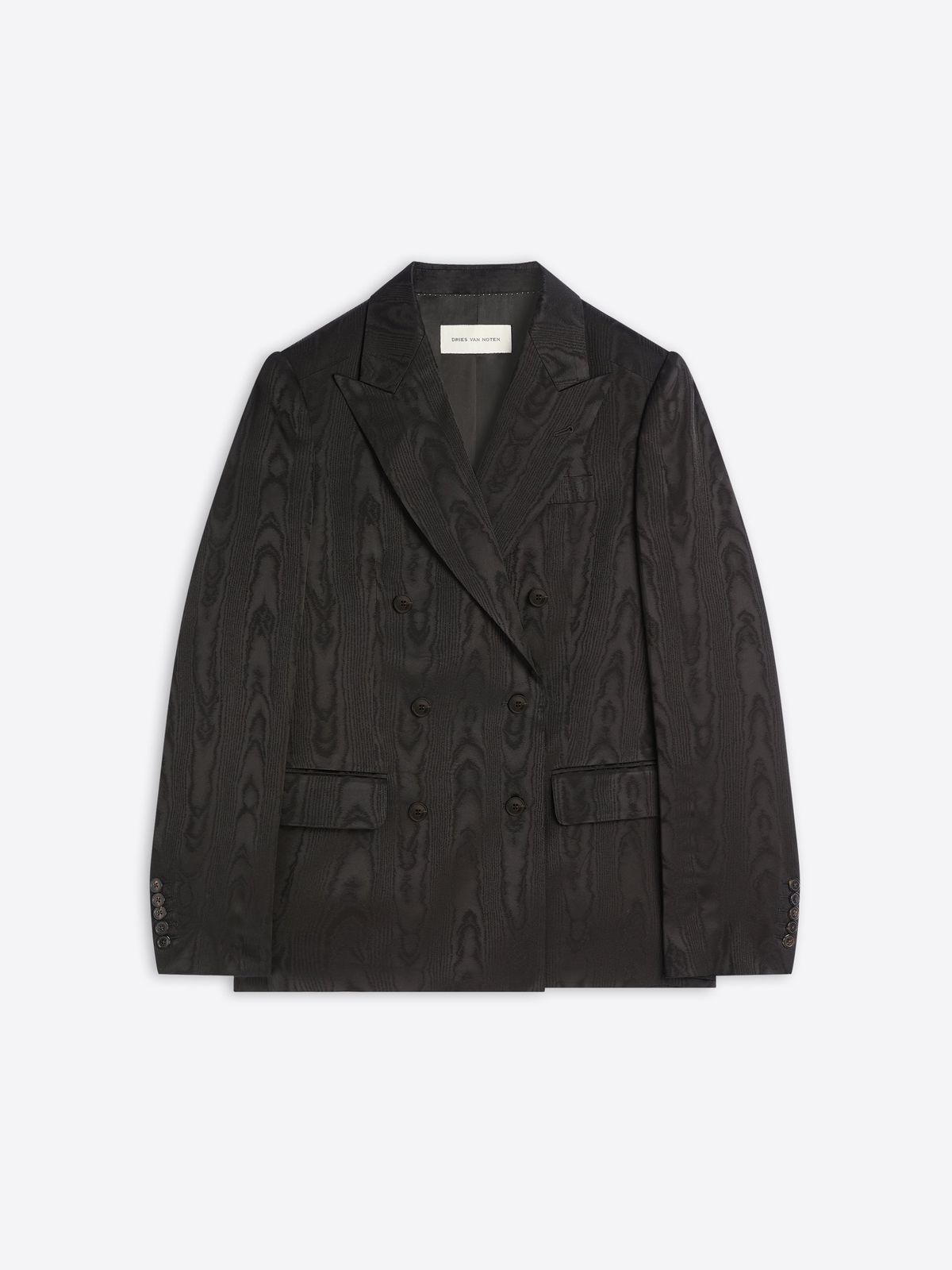Double breasted moiré blazer