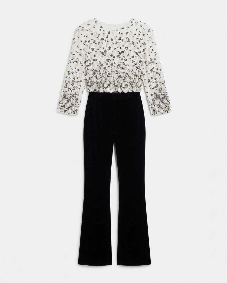 Astra Top In Ivory With Embellishment