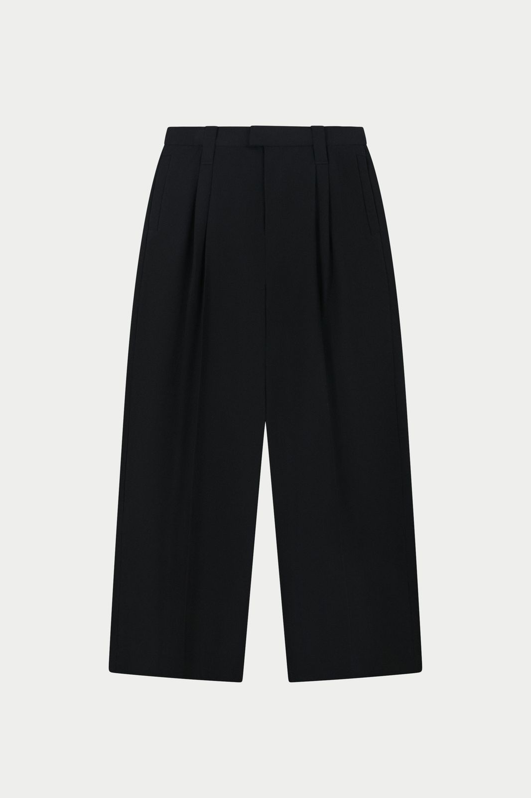 BARREL LEG TAILORED TROUSERS - BLACK