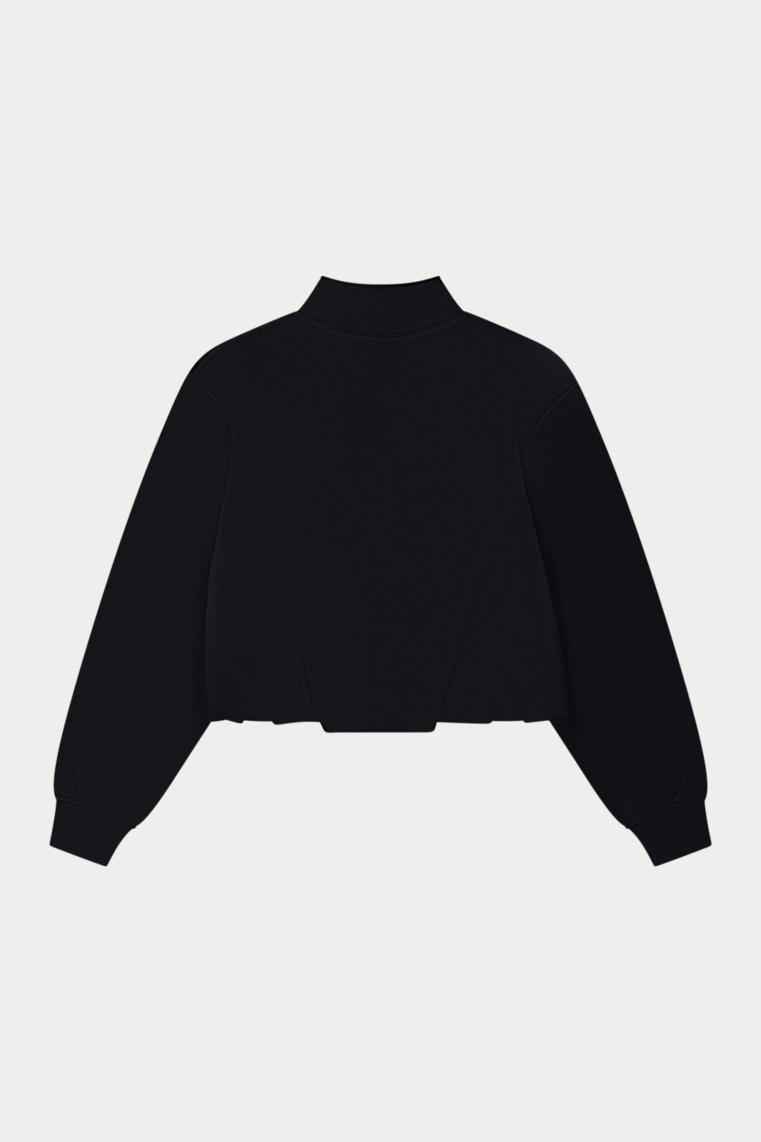 FUNNEL NECK BALLOON HEM ZIP THROUGH - BLACK