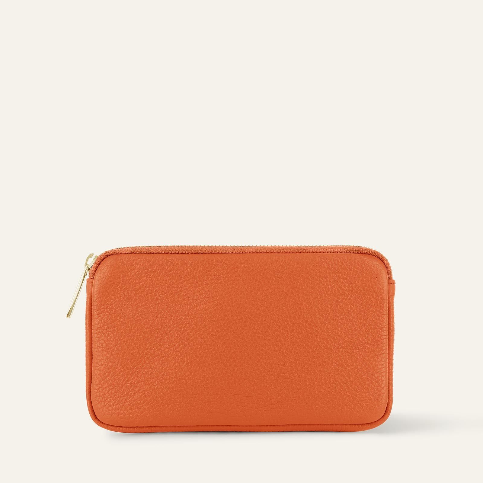 Millie Pouch | Tangerine with Gold hardware