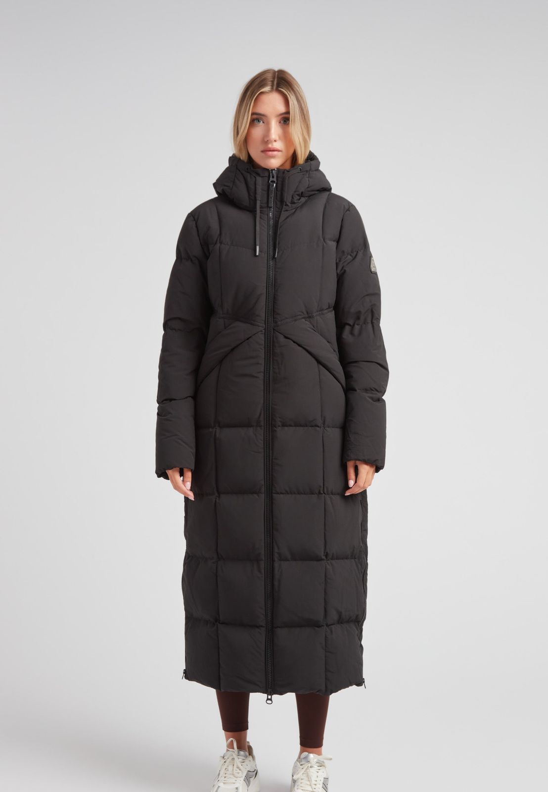 Black Star Extra Long Down Coat Matt Black
