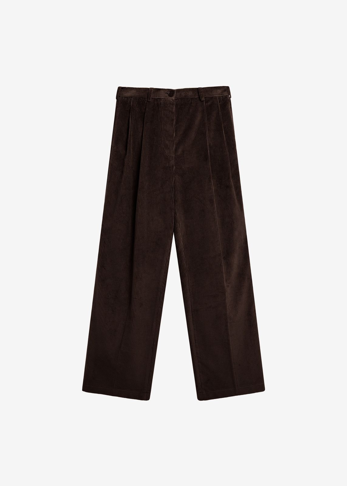 Norstrand Pleated Corduroy Trousers - Dark Brown
