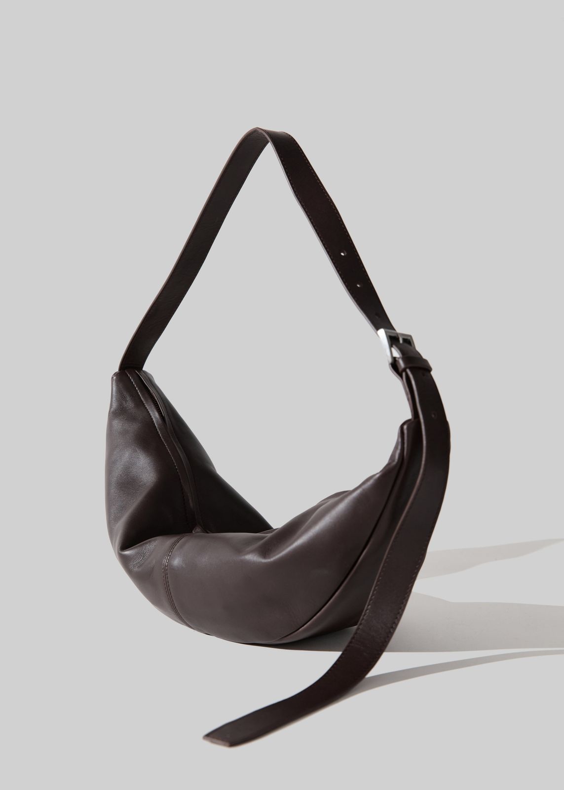 St. Agni Adjustable Slim Crescent Bag - Coffee