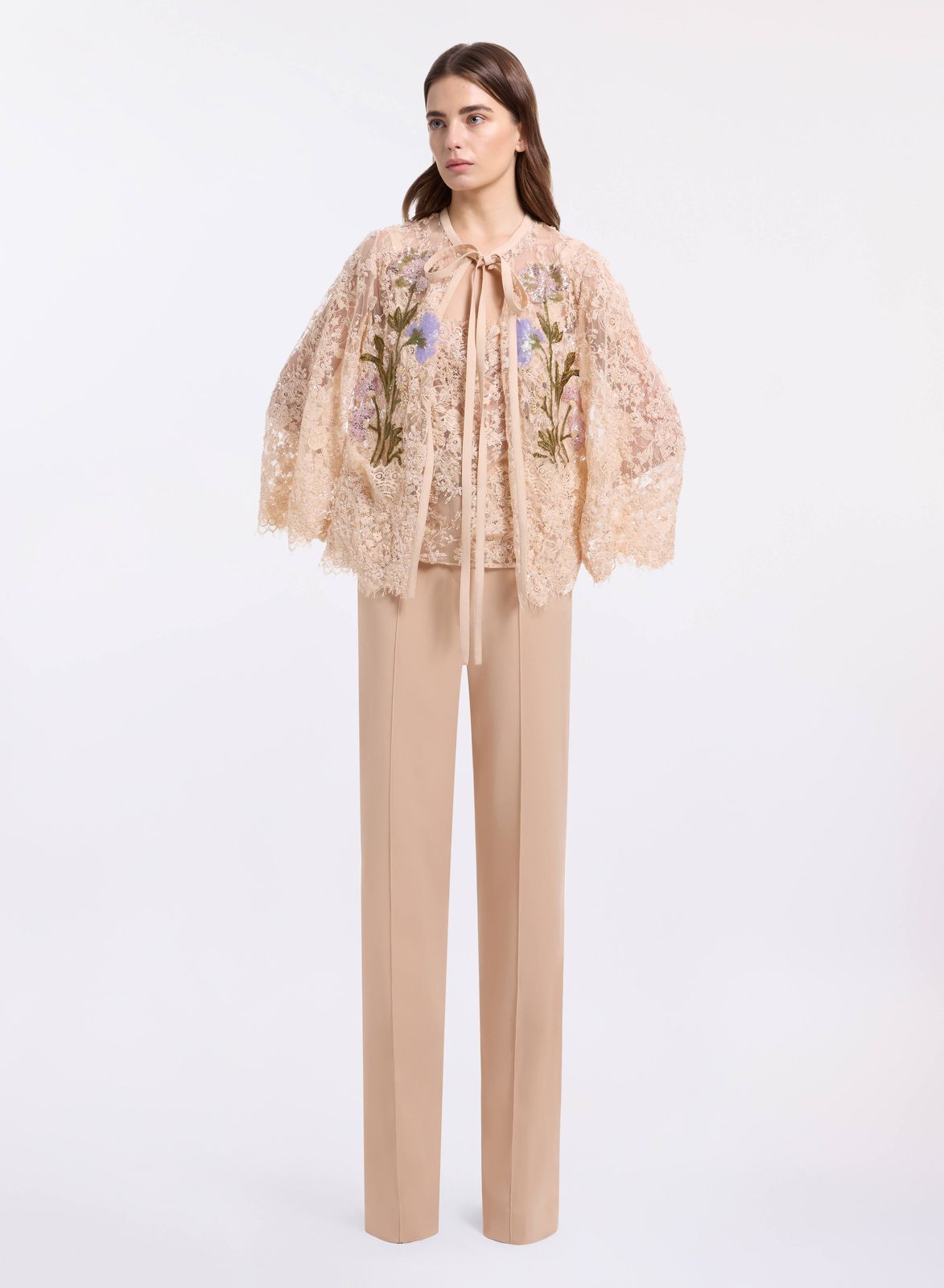 Bead Embroidered Lace Twin Set