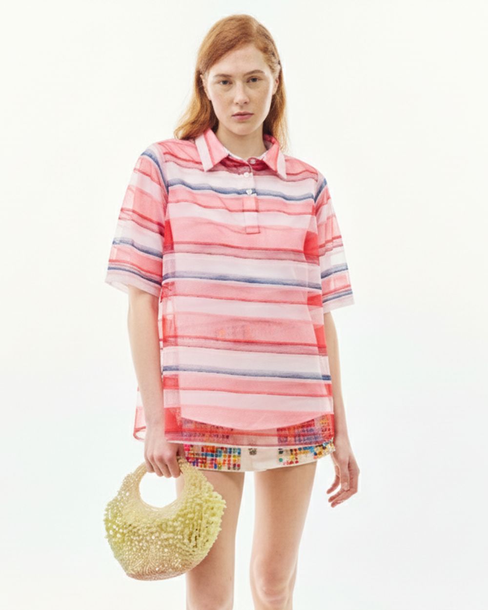 STRIPED POLO TEE
