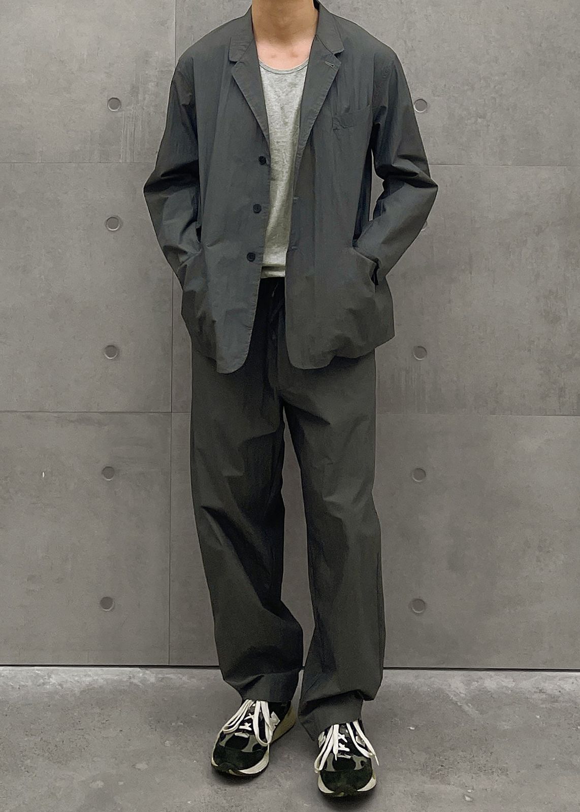Ohio Crinkled Poplin Blazer - Slate Grey