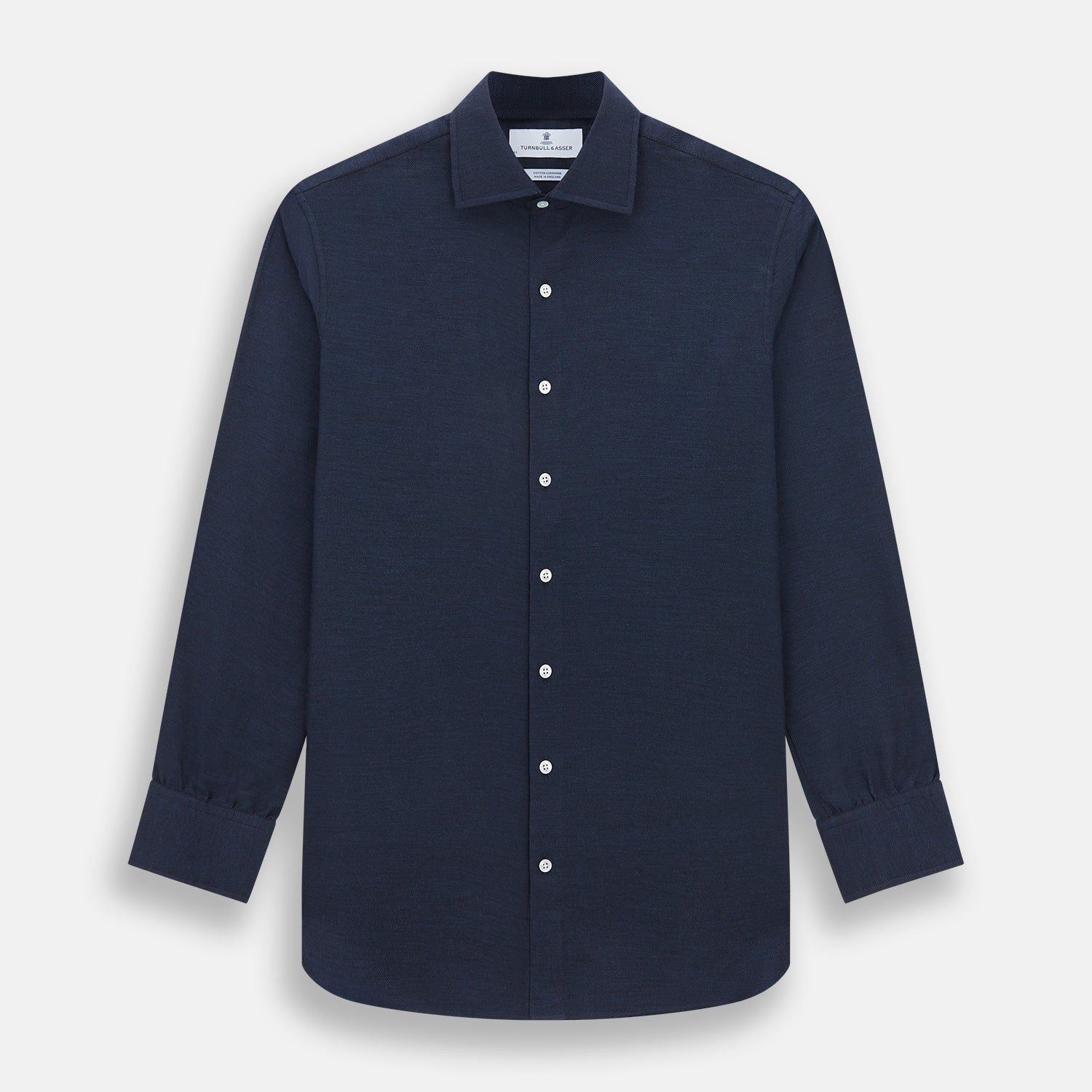 Tailored Fit Navy Cotton Cashmere Belgravia Shirt