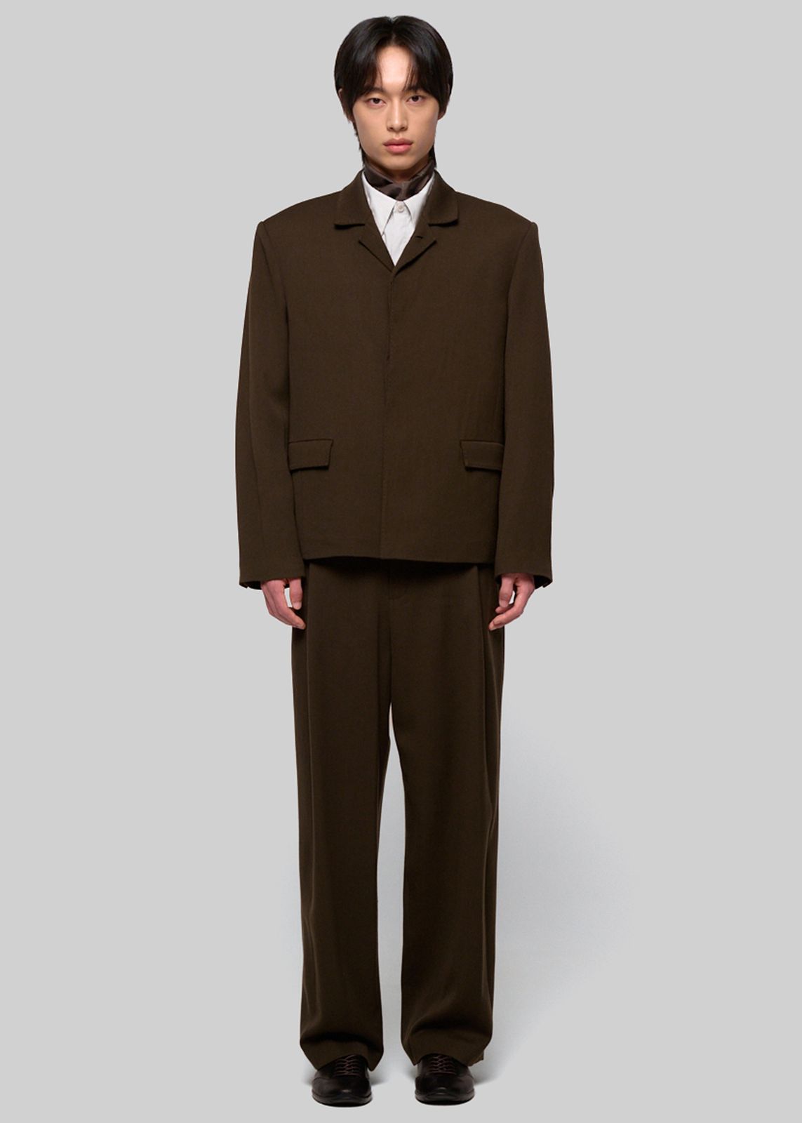 Amomento Single Breasted Wool Jacket - Brown