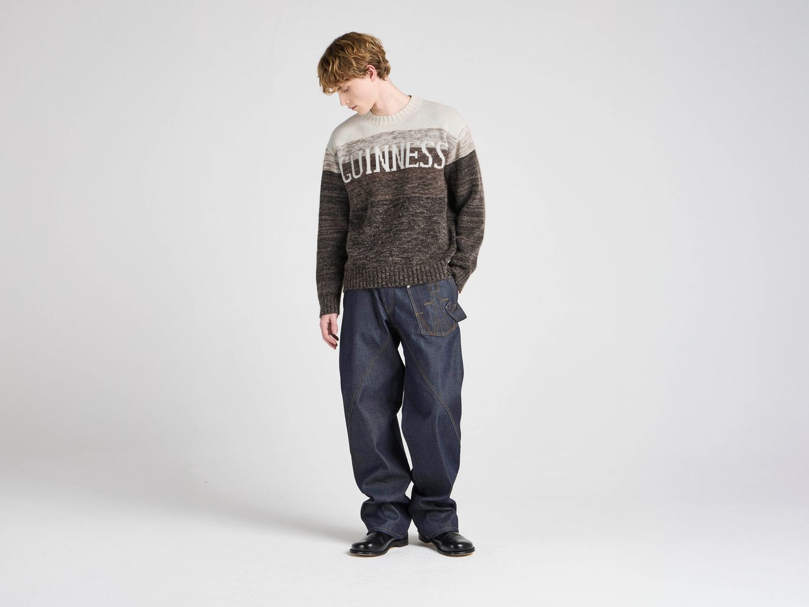 Unisex JW ANDERSON X GUINNESS SURGING GRADIENT JUMPER IN BROWN