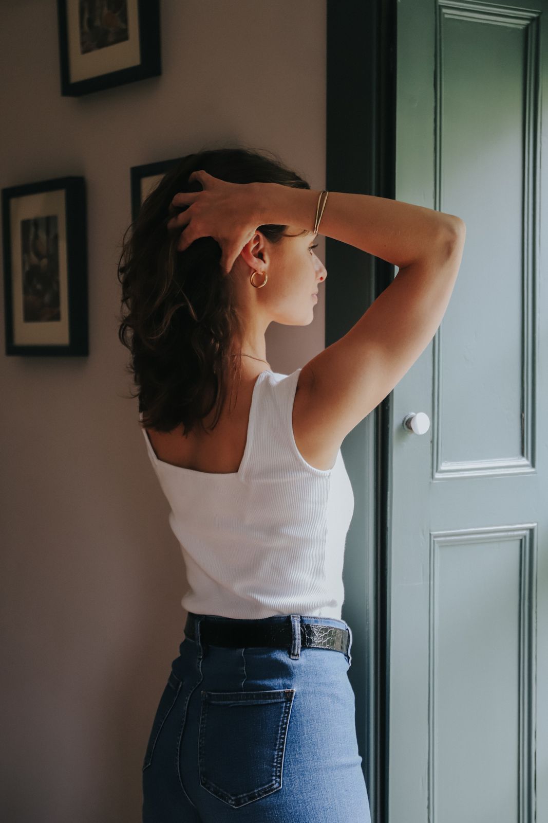 The Kōr Ribbed Knit Organic Cotton Sleeveless Top in White