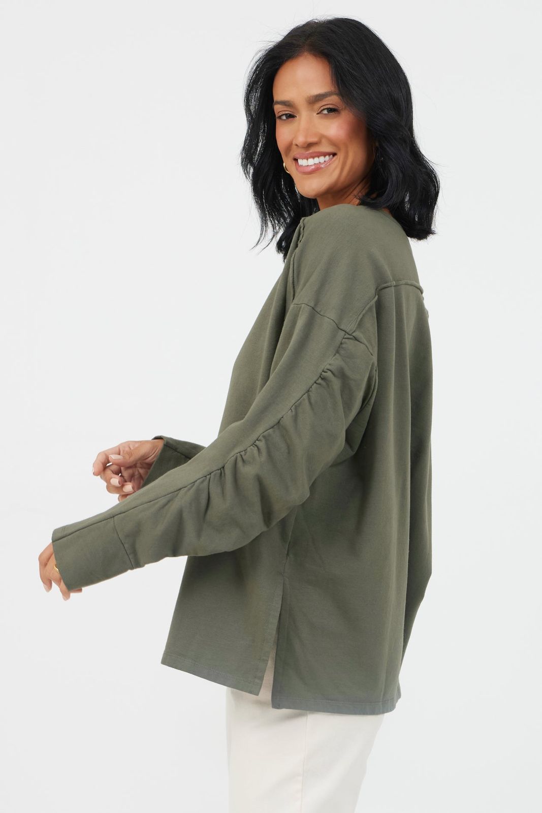 Jamelia Ruched Sleeve Sweatshirt