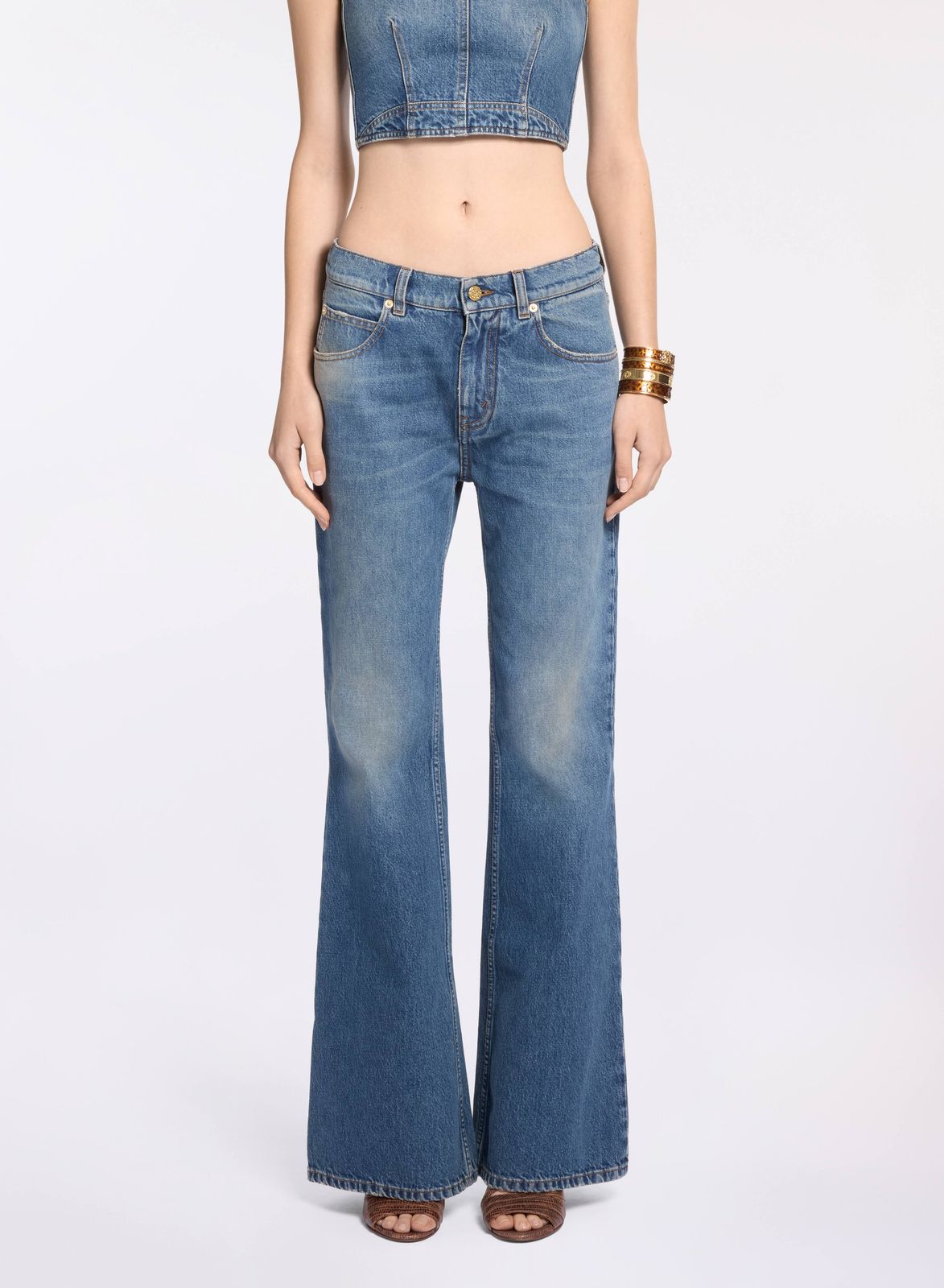Denim Flared Pants