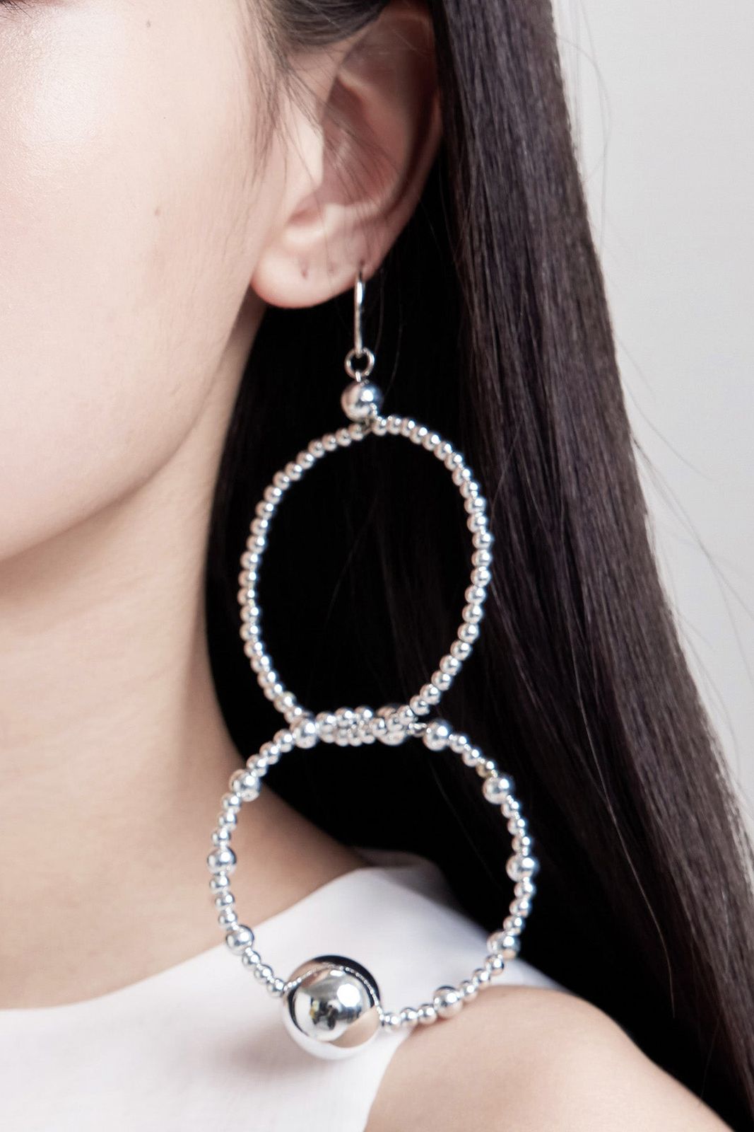 Bubble Metallic Double Hoops