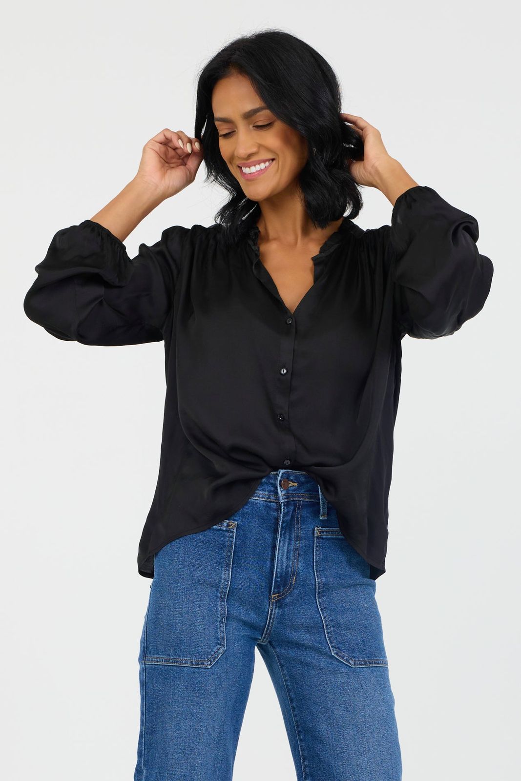 Rose Blouse With Ruffle Collar