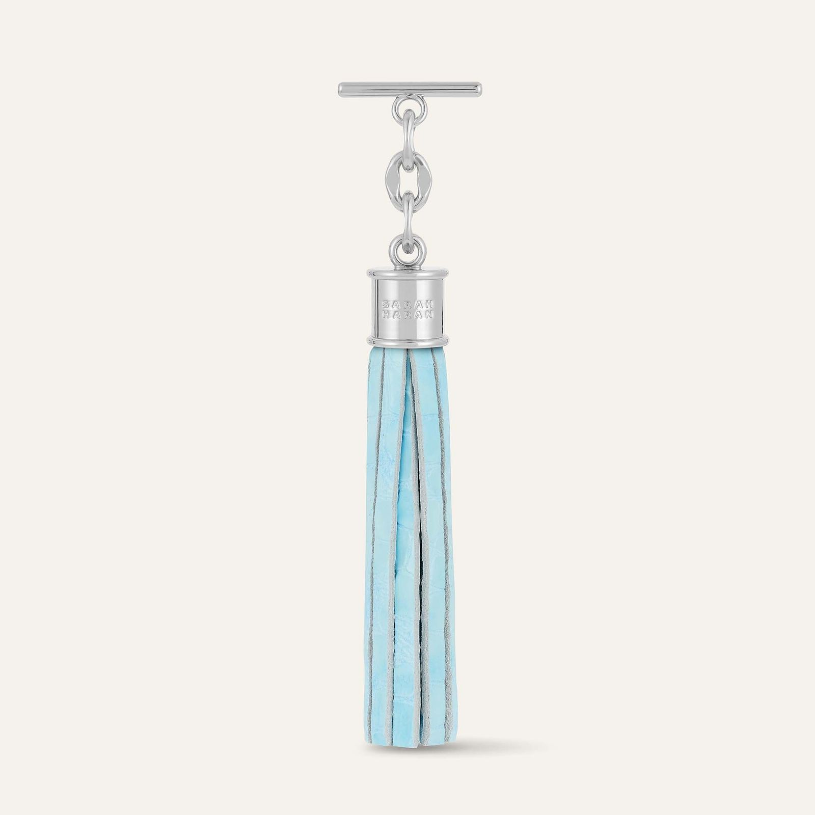 Capsule Tassel Classic | Sky Blue Patent Croc with Silver hardware