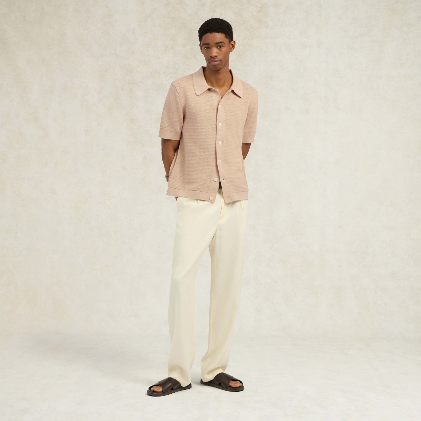 Abilo Button Through Polo - Sand