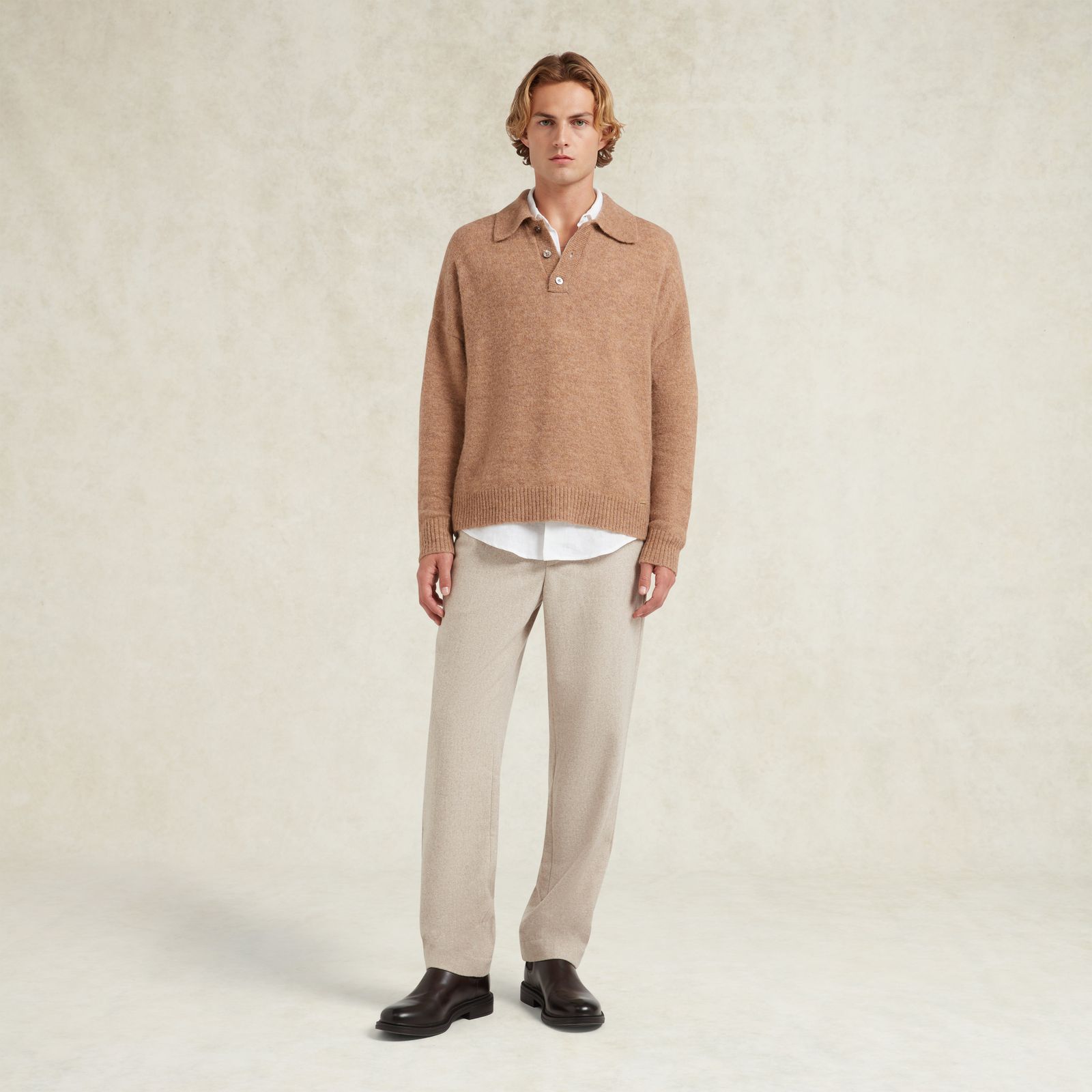 Carlo Alpaca Blend Jumper - Light Brown