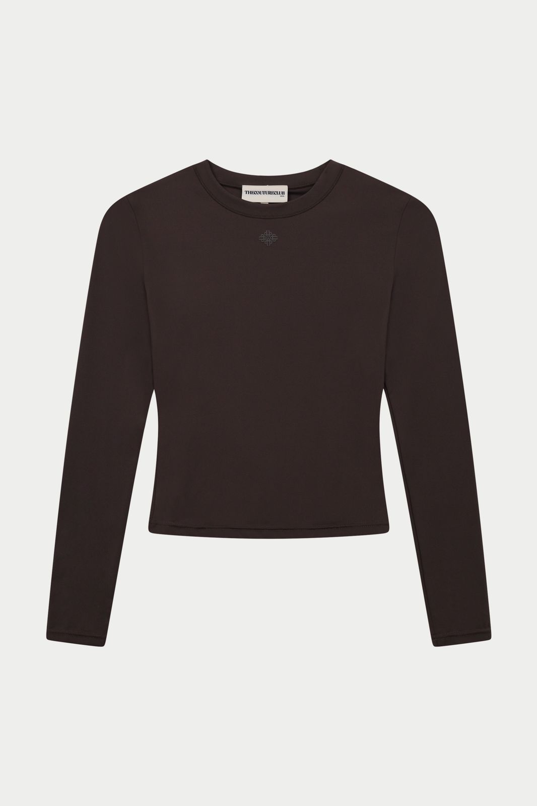 SCULPTING STRETCH LONG SLEEVE TOP - CHOCOLATE