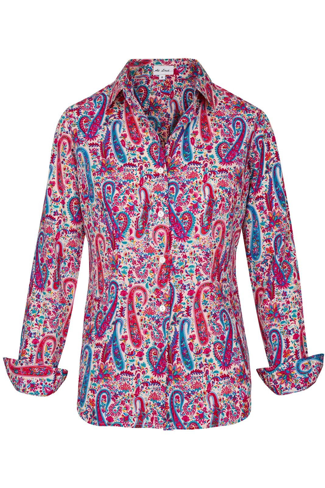 Mayfair Shirt In Pink & Blue Fiesta
