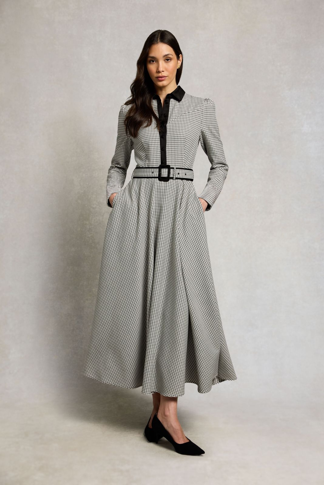 Heritage Dress (Mono Houndstooth)