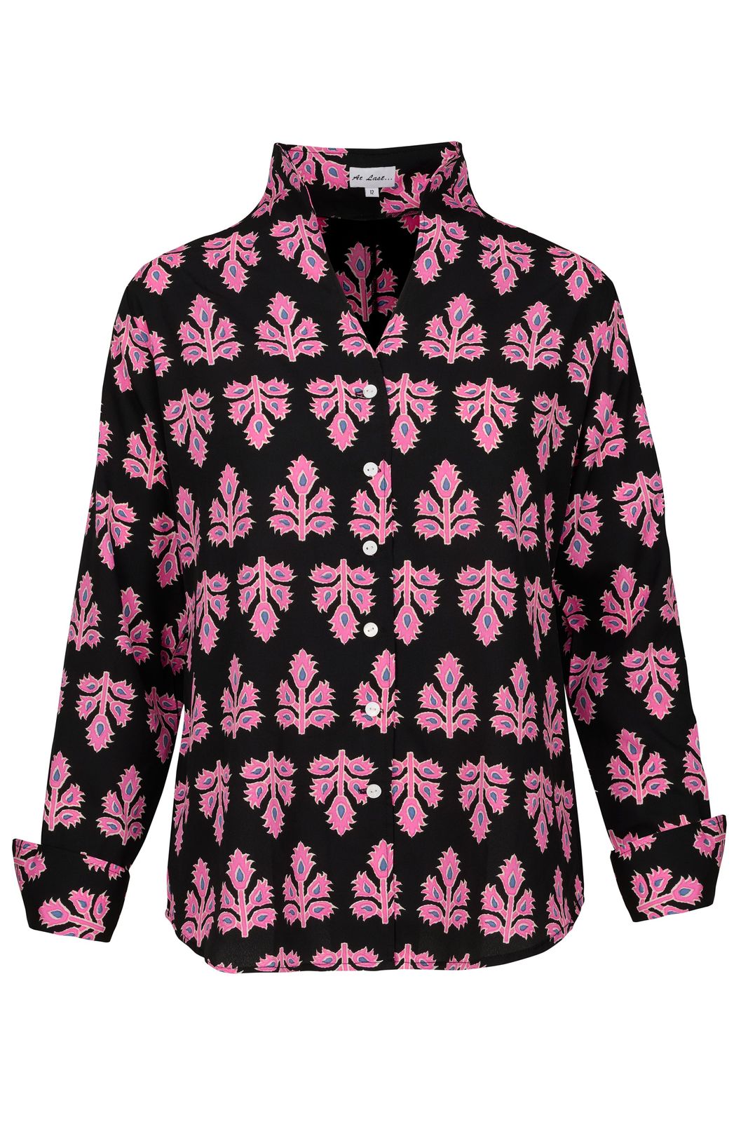 Chelsea Shirt In Black & Pink Thistle