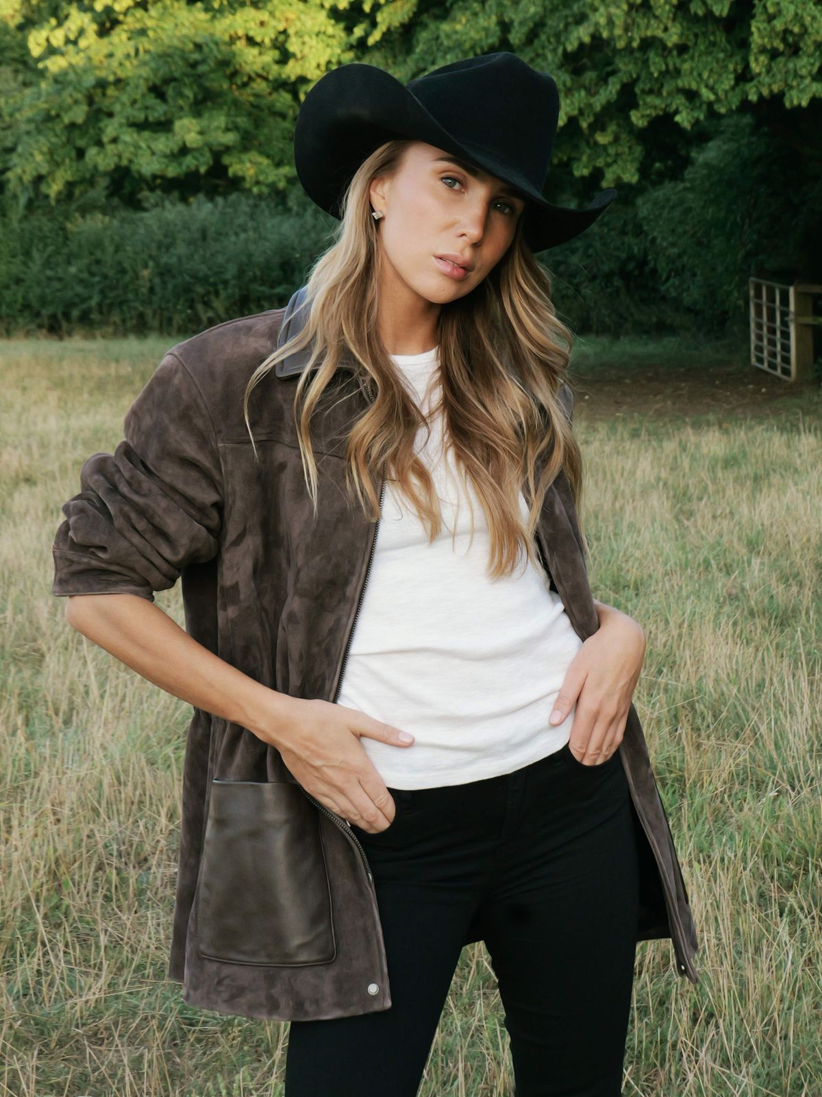 The Martha Suede Barn Jacket Brown