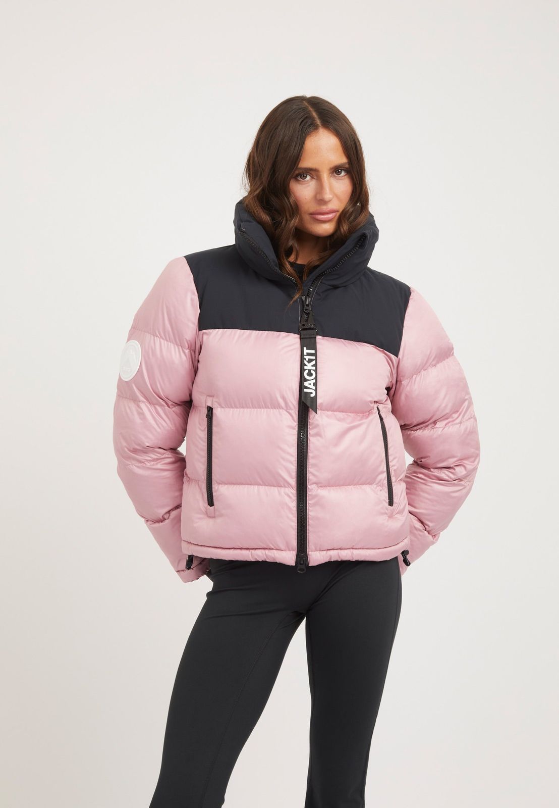 Diamond Funnel Jacket Powder Pink Black
