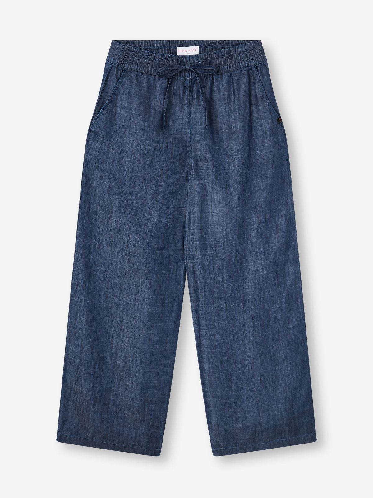 Erin Chambray Wide Leg Trousers Denim Blue