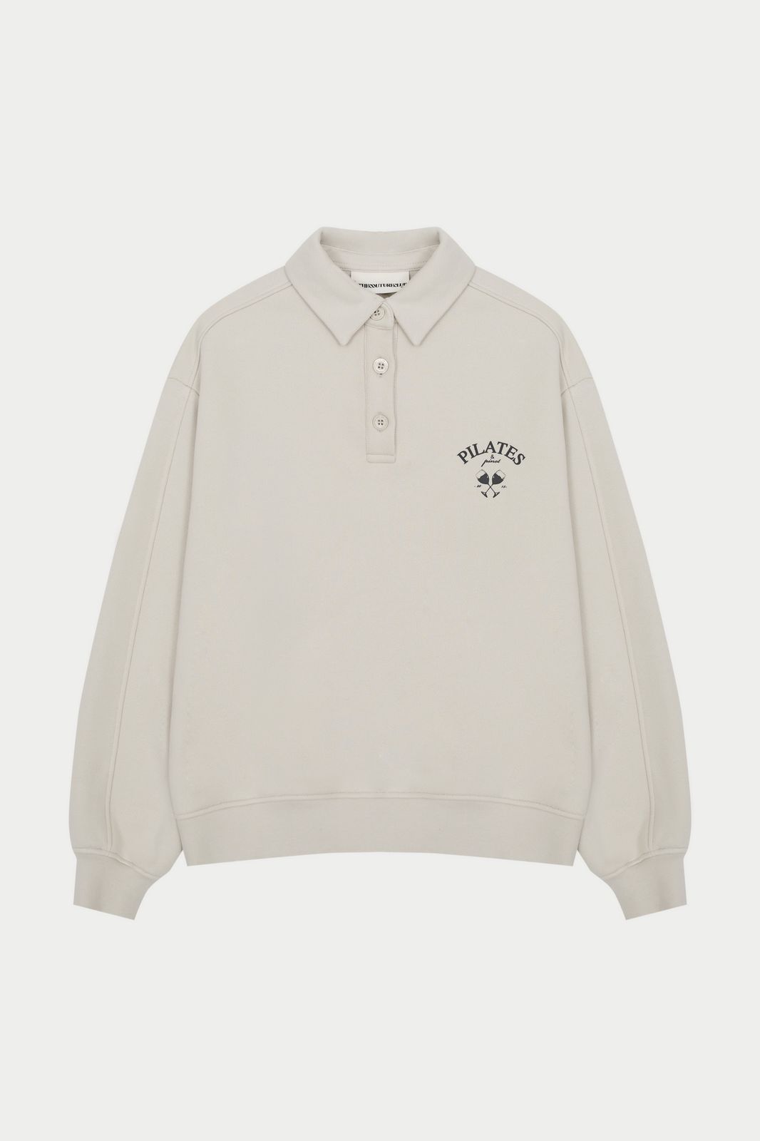 PILATES & PINOT BUTTON UP SWEATSHIRT - BONE