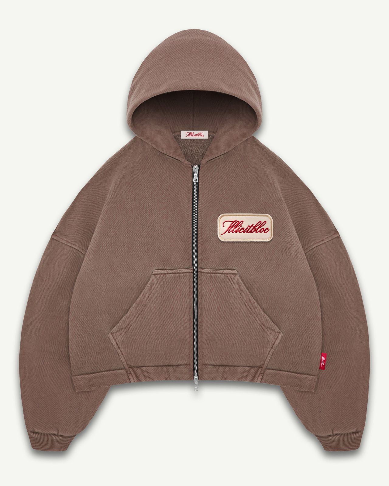 PATCHWORK TITANWEAVE™ ZIP HOODIE - WASHED BROWN