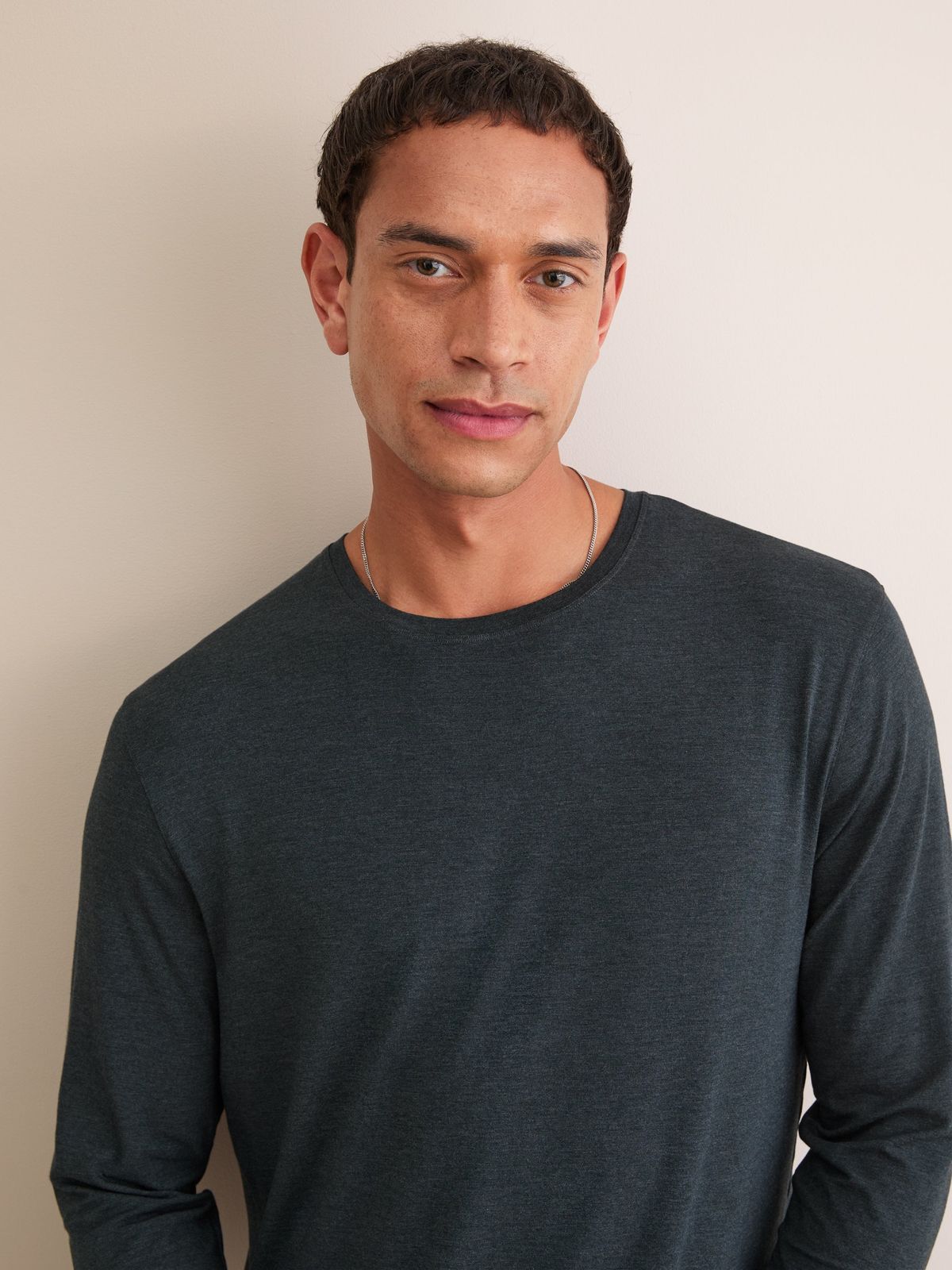 Marlowe Micro Modal Long Sleeve T-Shirt Anthracite Grey