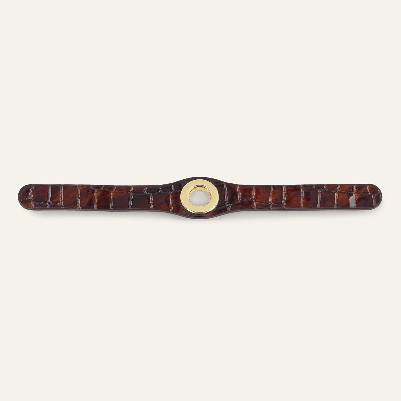 Deco Popper | Tortoiseshell Patent Croc with Gold hardware