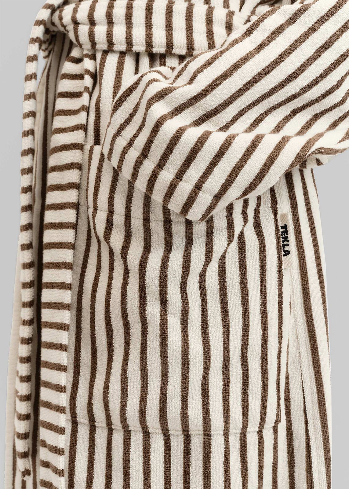 Tekla Hooded Bathrobe - Kodiak Stripes