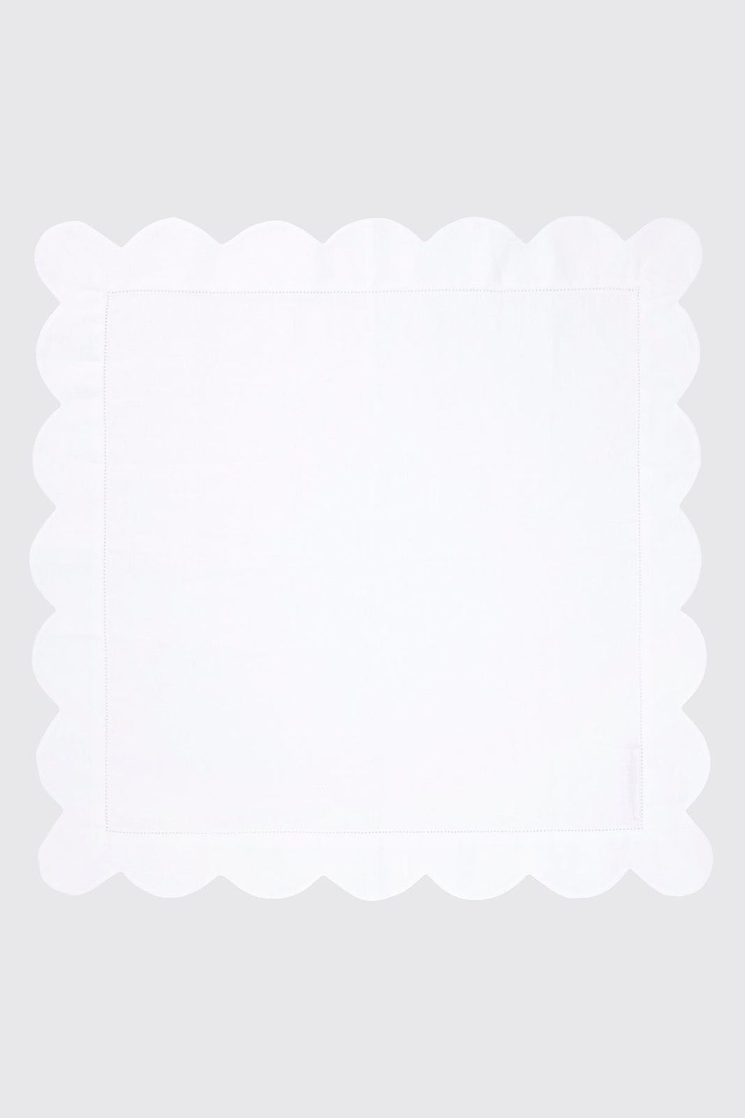 Set of 4 Roma Ajour Napkins in White Linen