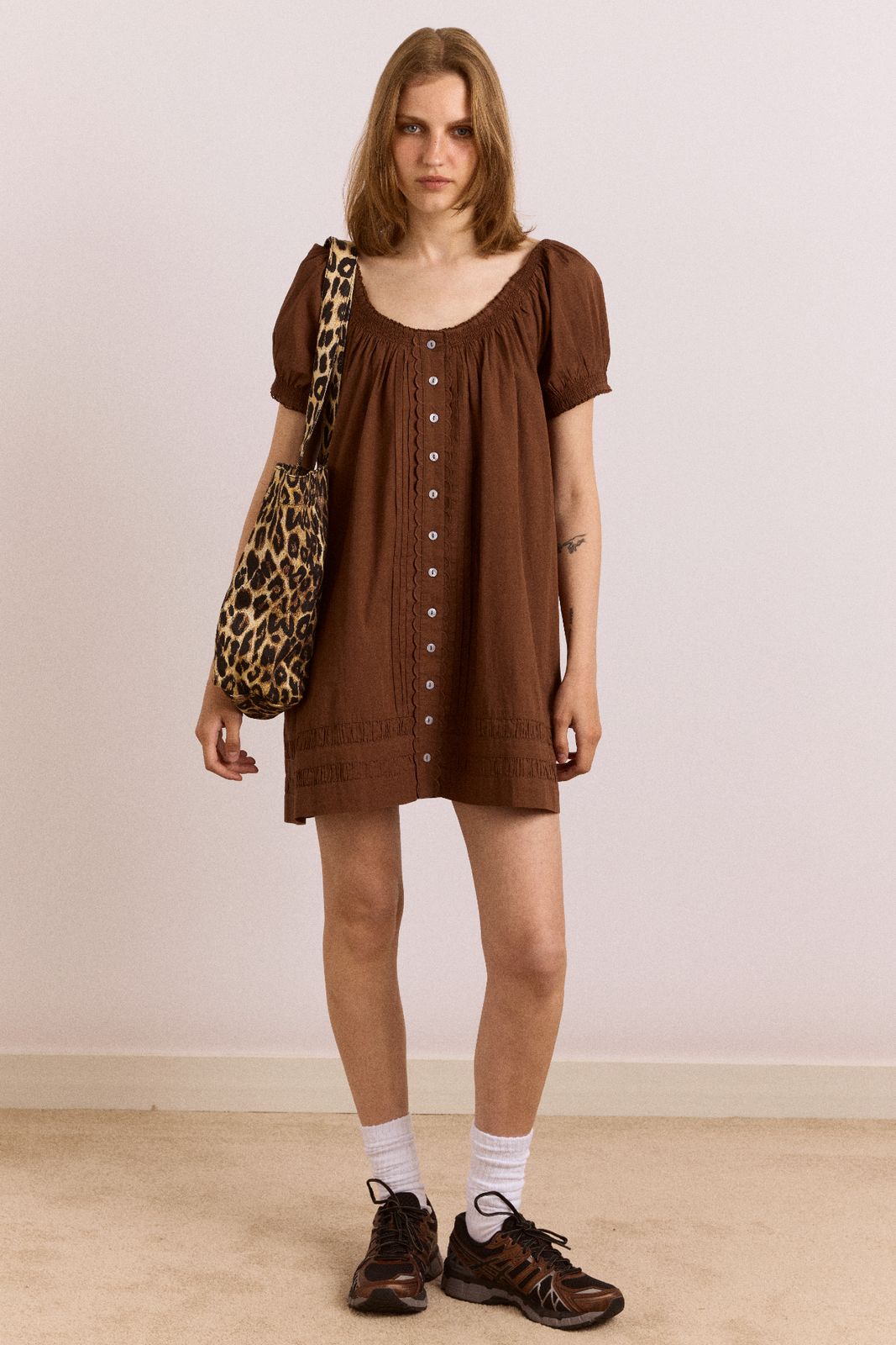 Noemie Mini Dress - Choc
