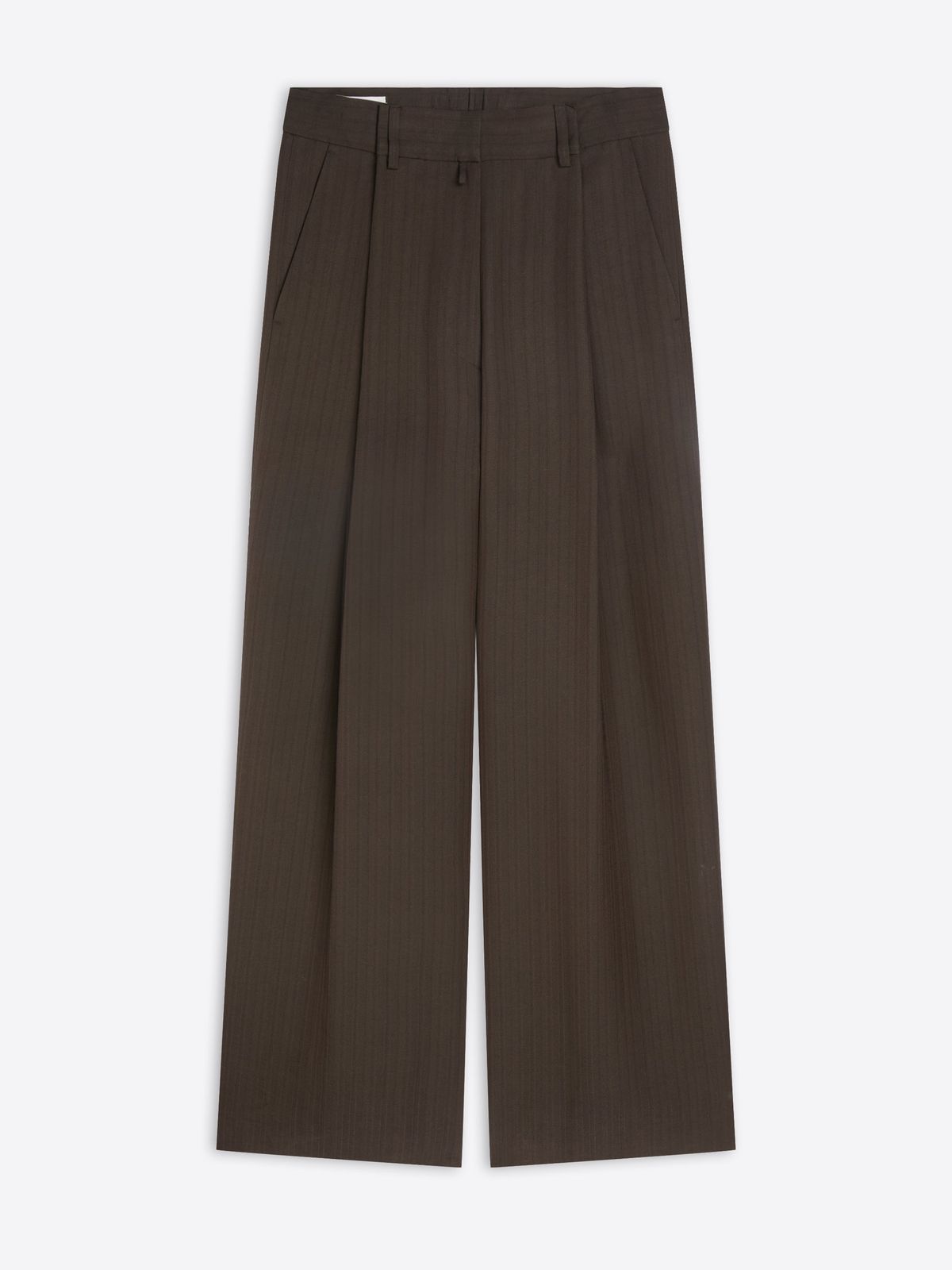 Wide pleated viscose pants