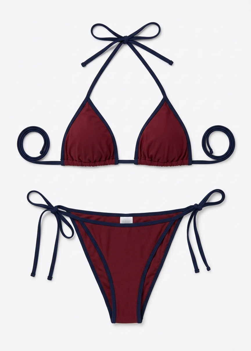 Lido Venti Bicolor Bikini - Pomegranate/navy Blue